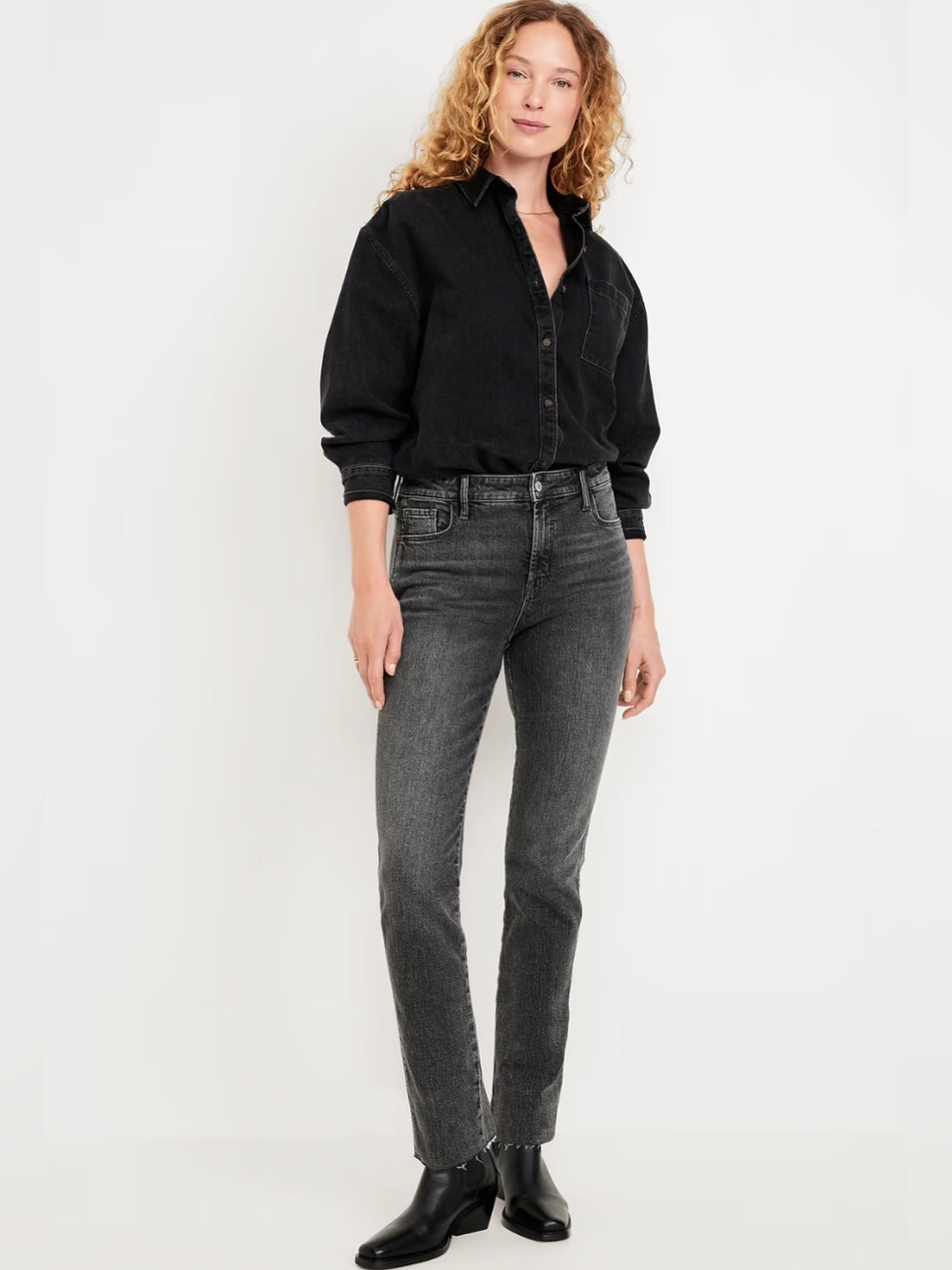 Old Navy High Rise Vintage Slim Faded Black Wash Women's US Size 8